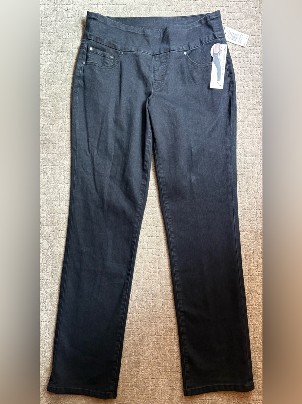 Jag Jeans Peri High Rise Black Void Straight Leg Pull On Stretch Jeans